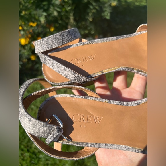J. CREW Snakeskin Block-heel Sandals - Size 7 - Picture 4 of 6